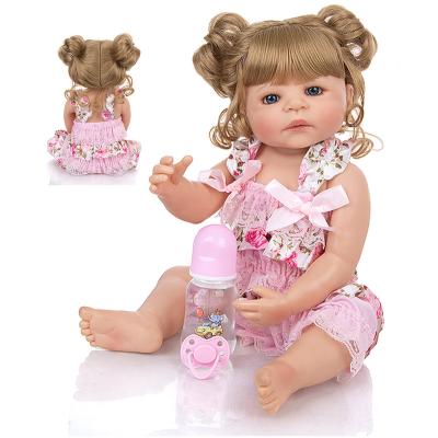 China Softly 2023 new baby dolls 22 inch blonde reborn baby doll silicone reborn baby dolls for sale