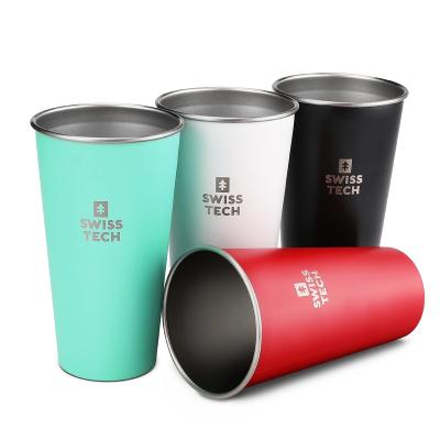 China Swiss+Tech Sustainable 20 Ounce Stainless Steel Mugs, 4 Pack Stackable Pint Mug For Travel, Outdoors & Home for sale