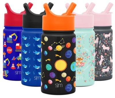 China Modern Simple Sustainable Summit 14oz Kids Water Bottle Thermos With Straw Lid Dishwasher Safe Vacuum Insulated Double Wall Tumbler Travel for sale