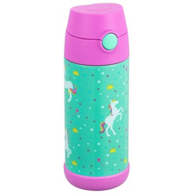 China Sustainable Comfy Kids Water Bottle - Stainless Steel Insulated Thermos with Straw Unicorn (Girls/Boys), 12oz for sale