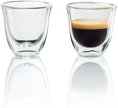 China Minimalist Double Walled Thermo Espresso Glasses, Set of 2, Regular, Clear for sale