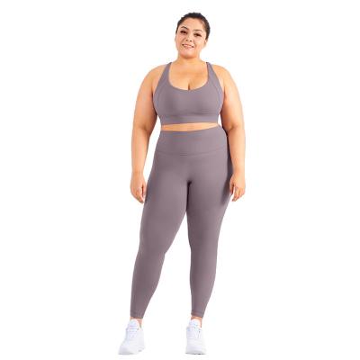 China Wholesale Breathable Women Two Piece Set Yoga Suit Yoga Set Gym Fitness Seamless Set for sale