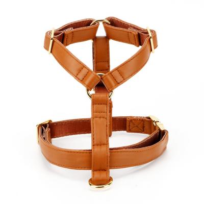 China Luxyry Padded Front Clip Custom High End H Clip No Pull Leather Dog Harness for sale