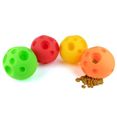 China 2021 Custom Pet Viable Toy Ball Pet Toy Nature Wholesales 3D Logo Chew Dog Treat Ball for sale