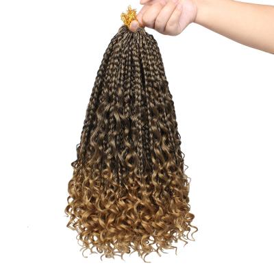 China Other Union Beauty Direct Wholesale Good Quality Ombre Boho Box Braids Lace Up Wigs Hair for sale