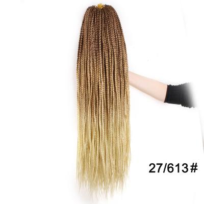 China unionbeauty Pre-made 30 Loop Inches Long Small Wavy Ombre Crochet Box Braid Wig Hair for sale