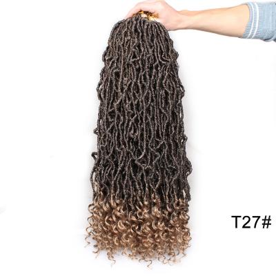 China Unionbeauty Wholesale Customizable Synthetic Hair Extensions Soft Faux Locs Black Roots 24 Inches 21 Curls For Women for sale