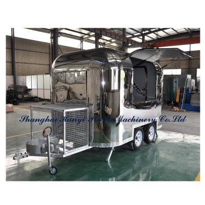 China Commercial Catering Custom Design Stainless Steel Mobile Ice Cream Air Stream Food Truck For Hot Dog Cart Sale for sale