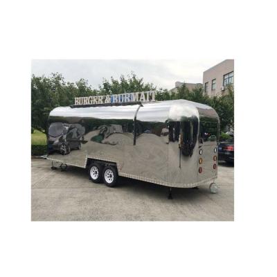 China Vegetable processing factory stainless steel airstream food truck camper trailer for ice cream cart sale for sale