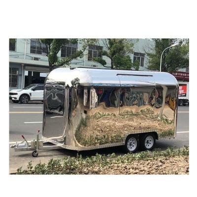 China Mobile vegetable processing factory concession airstream kitchen food truck fast food trailer for ice cream cart sale for sale