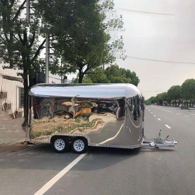 China New Airstream Vegetable Processing Factory Modern Concession Food Trailer Food Truck For Burger Cart Sale for sale