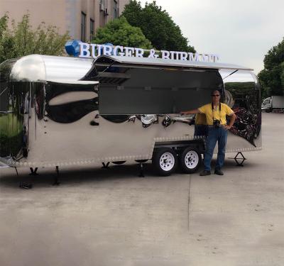 China Canner factory stainless steel snack airstream food trailer burger coffee catering truck for sale for sale