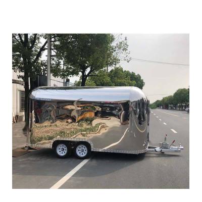 China Vegetable processing factory stainless steel airstream food trailer for sale ice cream hot dog cart for sale