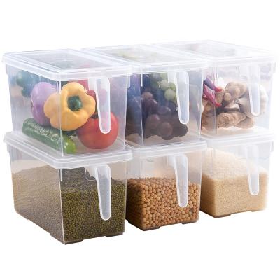 China High Quality Transparent Plastic Freshness Keep Clear Refrigerator Food Bins With Lids Acrylic Food Crate Fruit Can BPA Free for sale