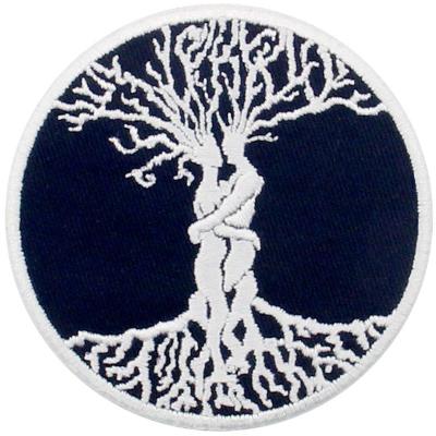 China Handmade Wholesale Design Custom Patches Appliques Iron On Patch Embroidered Logo Jeans Patch Tree of Life for sale