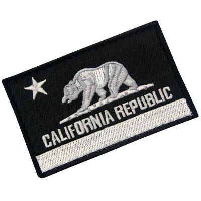 China Manufacturing Washable Direct Custom Embroidery Patch California Applique Tether Hook & Loop Tactical Embroidered Patch for sale