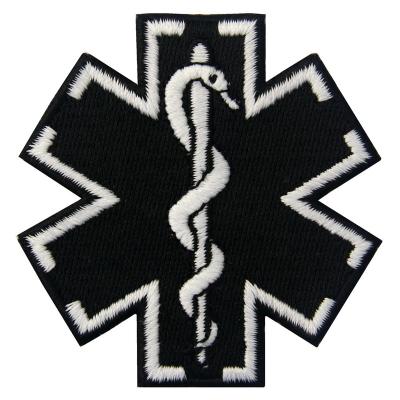 China Handmade Glow in the Dark ACU EMS EMT Doctor Paramedic Star of Life Embroidered Sew On Iron On Patch for sale