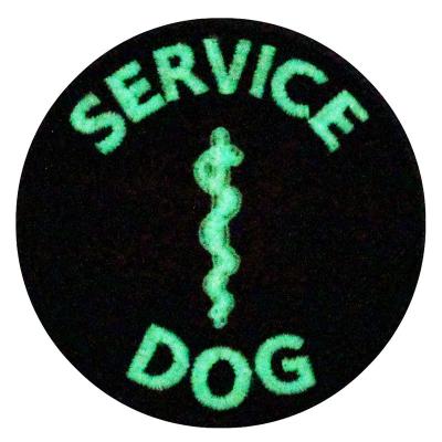 China Washable Embroidery Patch Glow Dark Embroidery Correction Service Dog Custom Iron On for sale