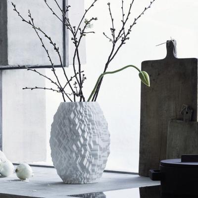 China Modern Nordic Innovativo Design Art Ceramic Vase Eco-friendly Elegant White Home Interior Decor 3D Effect For Gift for sale