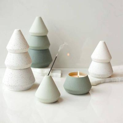 China Creative Novelty Design Christmas Trees Decor Incense Holder Europe Bulk Unique Candle Jars Eco-friendly With Lid for sale