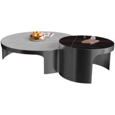 China Modern Foshan Manufacturer High End Side Table Luxury Gold Coffee Table Set Italy Style Furniture Marble Top Tea Table for sale