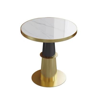 China Modern Modern Light Luxury Marble Gold Edge Table Restaurant Furniture Coffee Shop Ceramic Table for sale