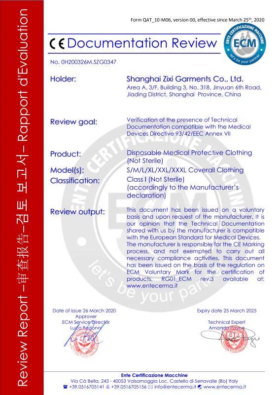 CE - Shanghai Zixi Garments Co., Ltd.