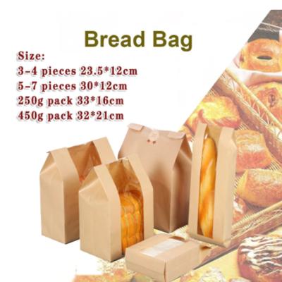 China 5pcs Square Pastry Toast Package Food Storage Baking Bottom Bags Disposable Packaging Bag Bread Paper Packaging for Sandwich Sweets Cookies for sale