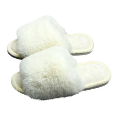 China 2022 Winter Fashion Trend Women Fluffy Faux Fur Slippers Fur Indoor Slippers for sale