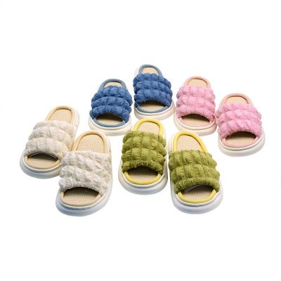 China Fashion Trend Canvas Breathable Thick Slippers Push In Slippers Ladies Love Slippers for sale