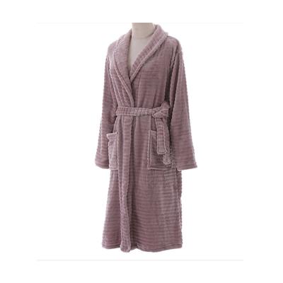 China Soft Plush Shawl Collar Spa Plush Long Robe Flannel Bathrobe Luxury Hotel Bathrobes for sale