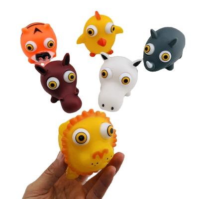 China Funny Educational Toy Squeeze eye popping animal doll PVC to vent the joy of small animals for sale