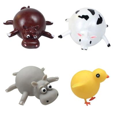 China Soft Toy TPR blowing animal wave ball tpr animal racket ball soft rubber filled balloon for sale