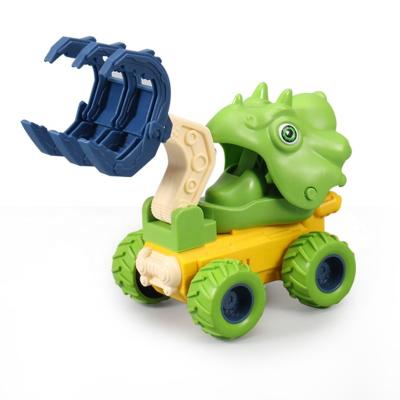 China Eco-friendly Material Children press engineering vehicle Dinosaur excavator Inertia sliding car for sale