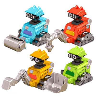 China Eco-friendly Material Children's pressing toy car Engineering car toy set Simulation space lunar exploration robot excavator for sale