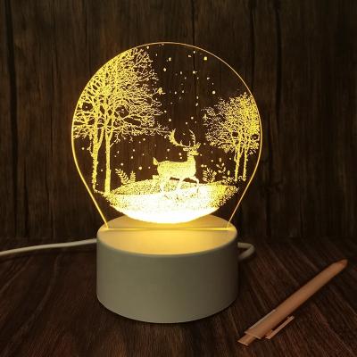 China Postmodern 3D night light plug-in usb touch remote control night light for sale