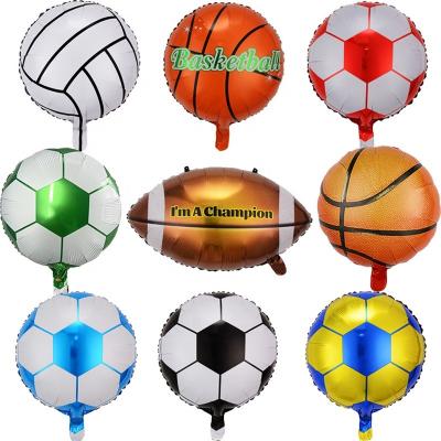 China Party Suppies 18 inch football balloon basketball balloon sports aluminum film balloon for sale