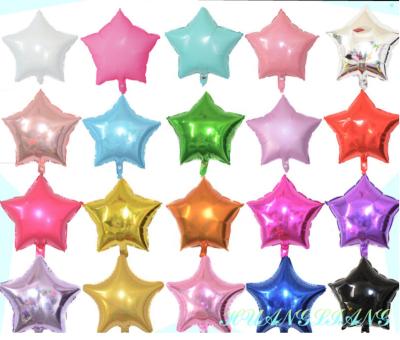 China Festival Decoration 18 inch star-shaped monochrome  aluminum film balloon for sale