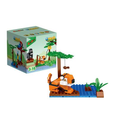 China DIY TOY B6669-1 BanBao animal building blocks set rainforest tiger building bricks toys for promotion gift box for sale