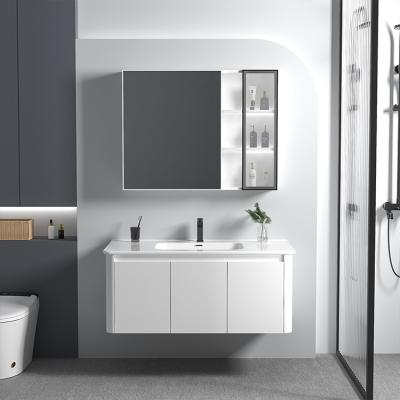 China Modern Quality Aluminum Hotel Cabinet Bathroom Modern With Rocker Switch Storage Mirror Cabinet Bathroom Vanity for sale