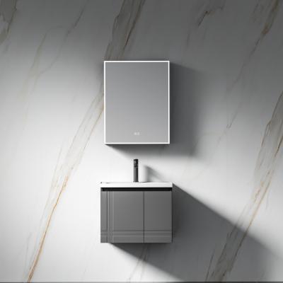 China Modern Stainless Steel Anti-fog LED Light Bathroom Vanities Cabinet Mirror Cabinet for Bathroom for sale