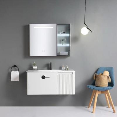 China Modern Model design white color wood  bathroom vanity for sale