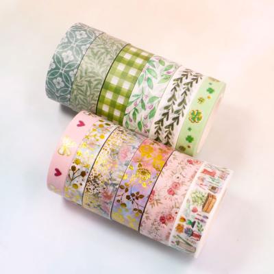 China 2021 Waterproof Custom Washi Tape Manzawa Own Design Wholesale Spring Design Printing Gold Foil Tape for sale