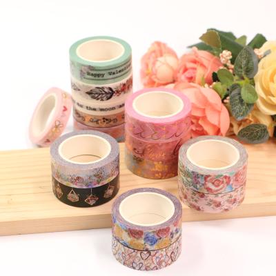 China 2021 New Design Valentine's Day Series Custom Printing Gold Foil Process Washi Tape Waterproof for sale