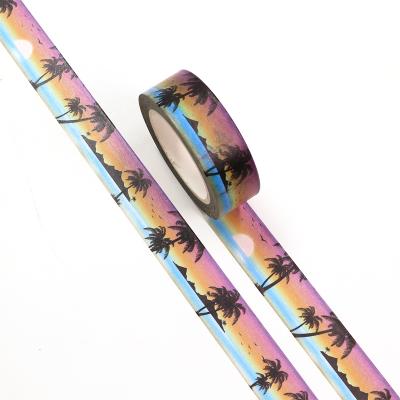 China Wholesale Custom CMYK Waterproof Manzawa Printed New Design Seaside Sunset Washi Tape for sale