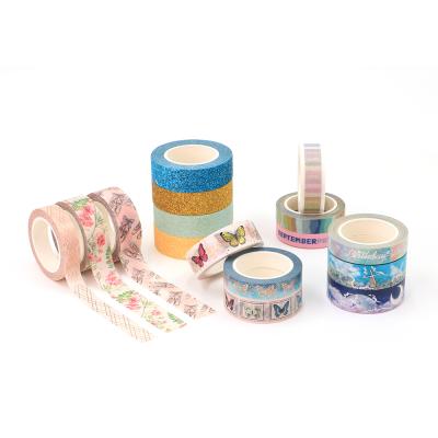 China New desgin gold foil glitter waterproof washi tape washi masking tape for sale