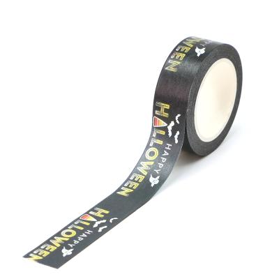 China Manzawa Waterproof Aluminum CMYK Halloween Happy Washi Tape Silver Holographic 15mm x 10m for sale