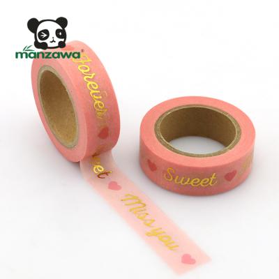 China Waterproof valentine rose hot sale soft gold foil washi tape for cardmaking for sale