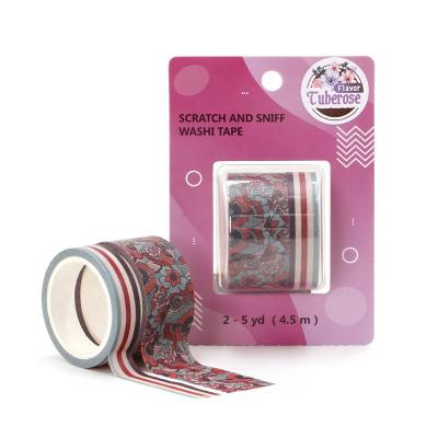 China Flavor Waterproof Perfume Tuberose Scratch And Sniff Scent Washi Tape for sale