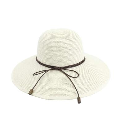 China Large Picture Lady Bow Sun Hat Summer Gutter Vacation Straw Hat Beach Sombrero for sale